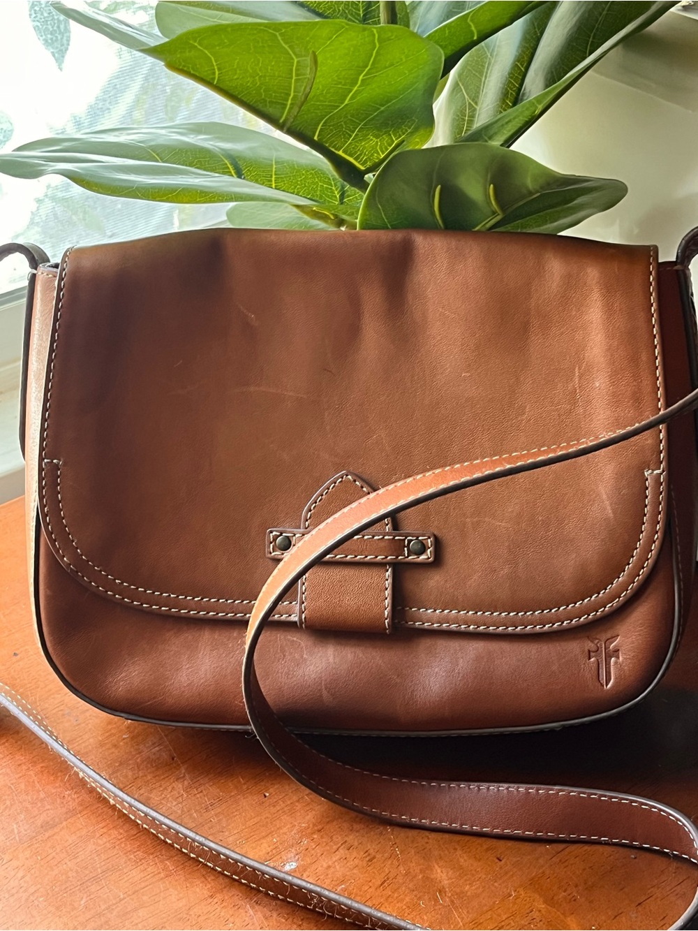 Frye Leather Crossbody Saddle Bag